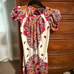 Floral Short Sleeve Dress open back